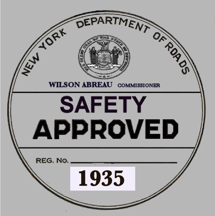(image for) 1935 New York Safety Sticker
